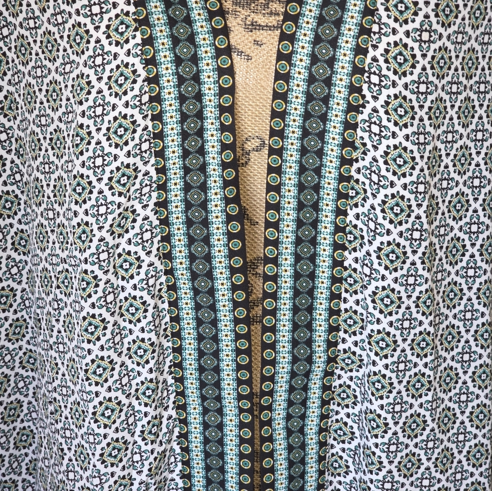 Max Studio Green Geometric Patterned Open Cardiga… - image 5